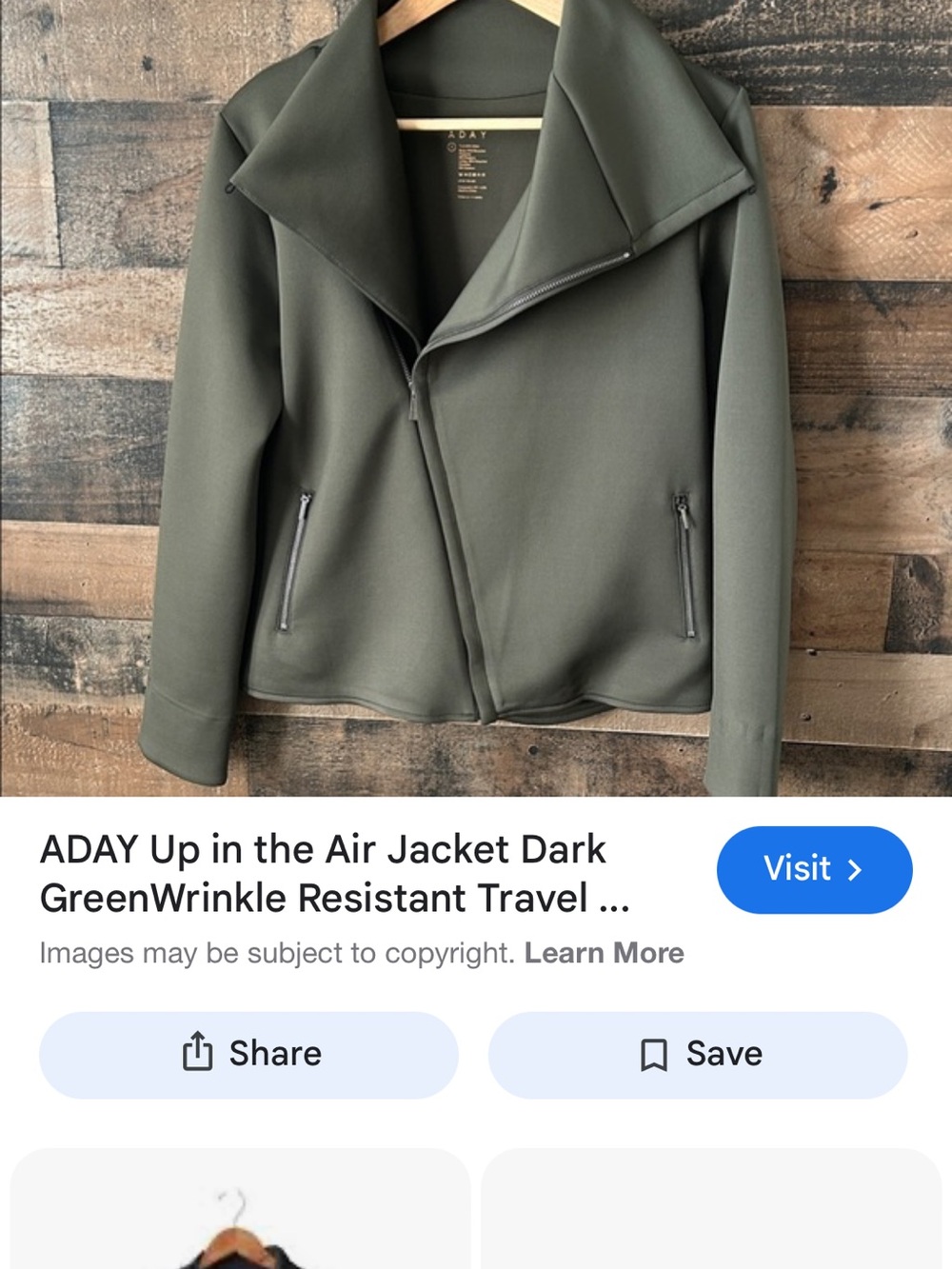 ADAY Olive Green Moto Jacket with Asymmetrical Zip
